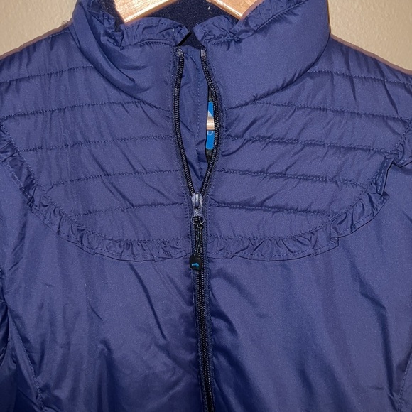 Ruffled Girly Navy Blue Puffer Jacket | Size Women’s XL - Picture 2 of 6